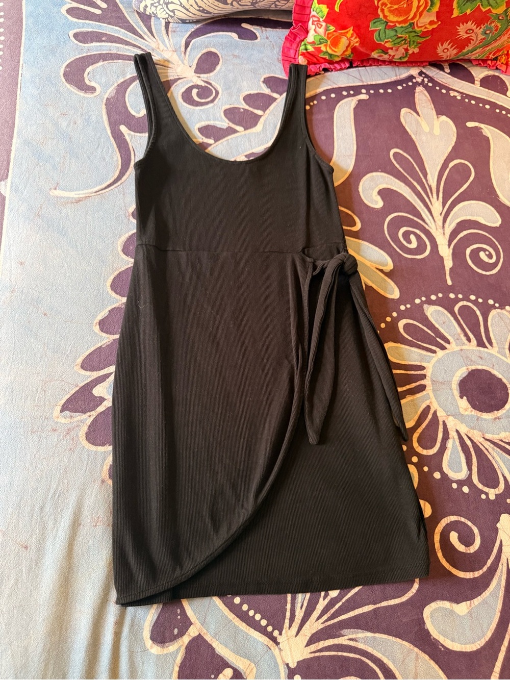 Zara Black Knit Wrap Mini Dress